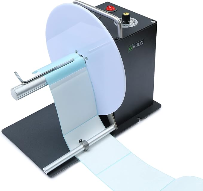 U.S. Solid Automatic Label Rewinder Machine, 1"/1.5"/3" Core Holder, Max Label Width 4.72", Bidirectional Rewinding