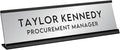 Custom Engraved Desk Plate | Personalized with your Name and Title | Perfect Decor for Office, Business, or Home | Multiple Font and Color Options | 2x8" or 2x10" (Silver w/Black Letters, 2x8")