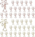 OWLFAVO 40pcs Palm Tree Shape Paper Clips with Clear Box, Rose Gold and Yellow Gold, Funny Cute Paperclips Bookmarks Planner Clips for Fun Office Supplies School Gifts Wedding Decoration