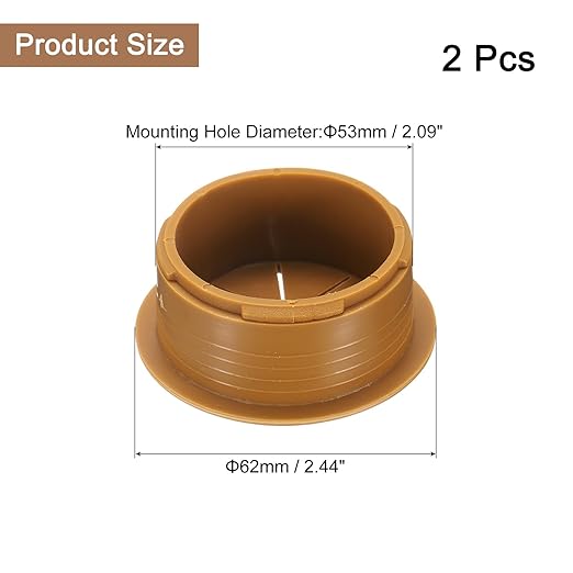 uxcell 2 Pcs Desk Grommet, 2.09 inch 53mm Desk Cable Hole Cover Wire Hole Insert for Home Office Table Cabinet Cord Organizer, Brown