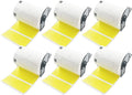 BETCKEY - Large Multi-Purpose Labels Replacement for Brother DK-1240 (4 in x 2 in), Compatible with Brother QL Label Printers [6 Rolls/3600 Labels, Yellow]