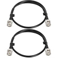 BNC Cable - 2FT 2PCS RG58 50 ohm Male to Male Coax Cables Low Loss BNC Extension Coaxial Cable with for Antennas, RF Radios, Modems, Oscilloscopes, Spectrum, etc (Black)