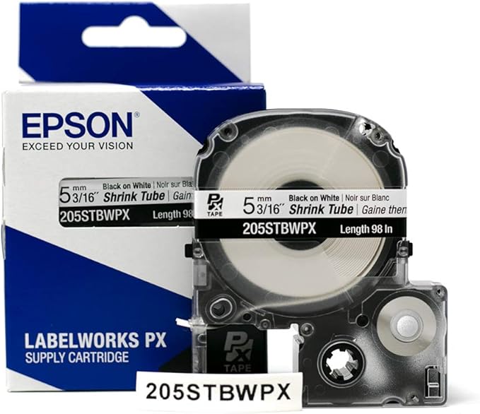 LABELWORKS Epson LW-PX900 Industrial Label Maker and 205 Shrink Tube AWG 8-12, 3/16" Bundle