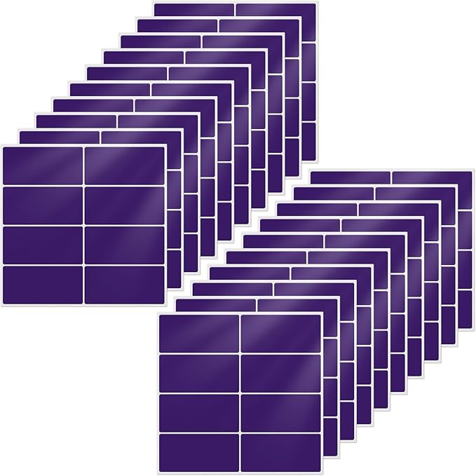 FINDAT Colored Stickers 1.57×0.75 Inch Vinyl File Folder Sticker Purple Rectangle Removable Waterproof Color Coding Moving Label for Boxes Office Inventory Labeling 160 PCS