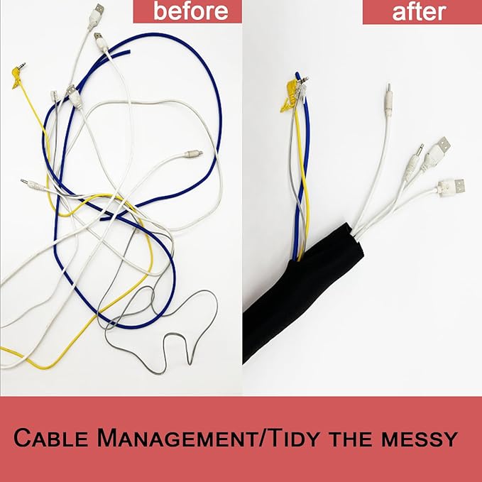 Split Mesh Cord Sleeve Loom Tubing Cable Cover Braided Cable Management Auto Protective Wire Harness Wrap Self Wrapping Woven 1"-35ft
