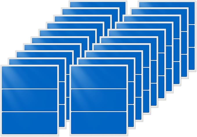 FINDAT Colored Stickers 4×2 Inch Vinyl File Folder Sticker Blue Rectangle Removable Waterproof Color Coding Moving Label for Boxes Office Inventory Labeling 60 PCS