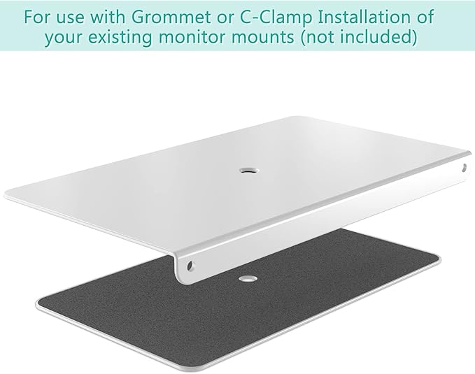 WALI Computer Monitor Arm Clamp, C Bracket Clamp, Steel Reinforcement, for Most Monitor Mount Stand Grommet C Clamp Installation (CGRP-W), White