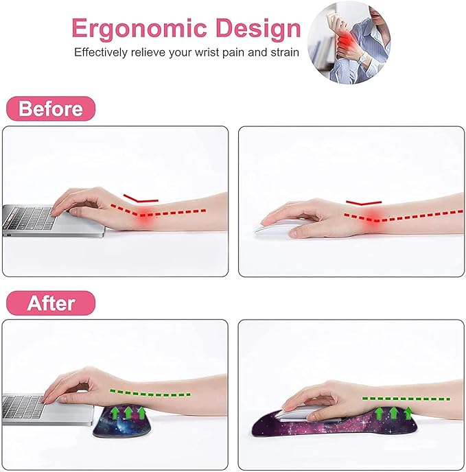 Lateefah Mouse Pad with Wrist Rest, 3-in-1 Gaming Mouse Pad, Keyboard Wrist Rest, Ergonomic Memory Foam Mousepad with Wrist Support for Computer Keyboard