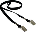 Bulk 100 Pack - Face Mask Lanyards - Comfortable Neck Straps for Badge Holders - Twist Free 2 Hook Design (1 on Each End) for Special Event Badges, Credentials and Ticket Holders (Black)