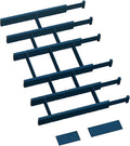 6 Pack Bamboo Drawer Dividers with 12 Inserts, Expandable Adjustable Clothes Drawer Organizers and Storage from 17" to 22" for Kitchen, Bedroom, Dresser, Cosmetics (Navy Blue)