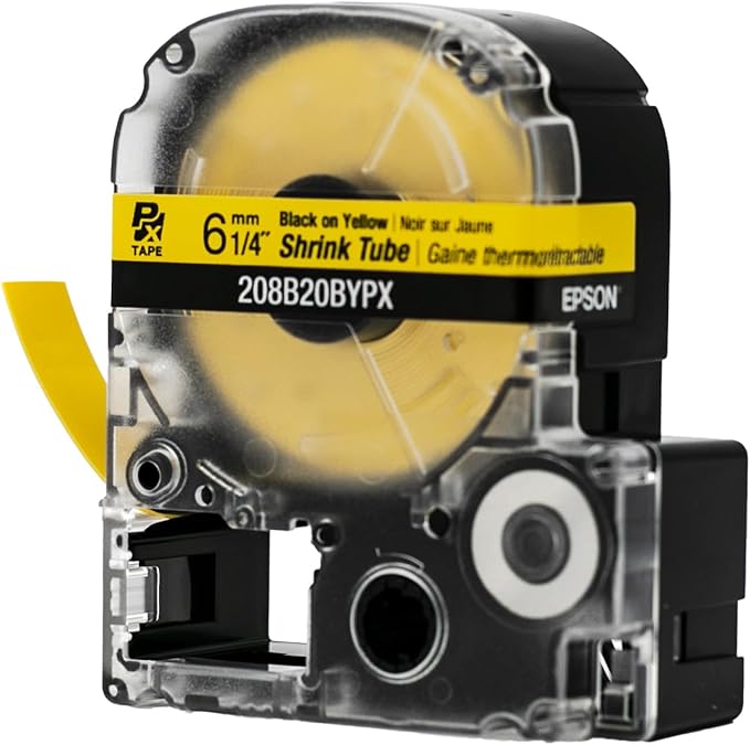 LABELWORKS Epson LW-PX700PCD Industrial Label Maker Kit and 208B20BYPX Black on Yellow Shrink Tube Industrial Label Maker Tape