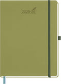 BEZEND 2026 Planner Weekly and Monthly (8.5" x 11") Daily Calendar Book with Tabs (Jul 25-Dec 26) Vertical Hourly Timeslots, Storage Pocket, Pen Holder, PU Leather Hardcover - Kiwi