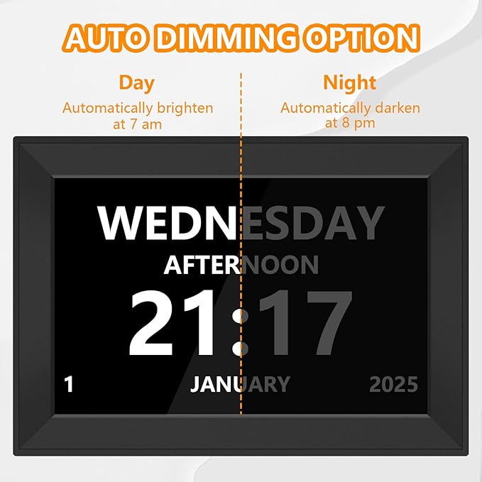 Jazeyeah10.1 Touch Screen Extra Large Digital Clock with Date and Day for Elderly,Medicine Reminders,Dementia Alzheimers Clocks for Seniors, 64 Alarm 40 Reminders, Auto DST, (Black)
