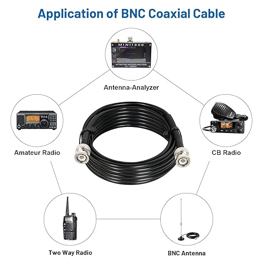 150ft 50 Ohm RG58 Coaxial Cable with BNC Connectors
