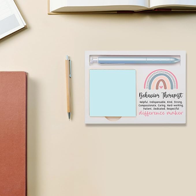 Behavior Therapist Office Supplies Sticky Note Holder Decor, Behavior Therapist Thank You Appreciation Gifts for Women Self-Stick Note Pad Holders W2B23