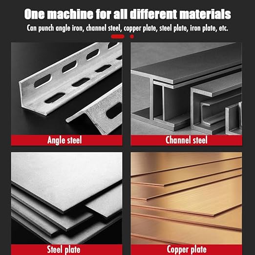 1600W 110V Electric Hydraulic Hole Puncher Φ0.33-0.81" Punching Machine Hydraulic Hole Punching Tool with 5 Sets Dies for Steel Plate Iron Plate Copper Aluminum Plate Angle Steel