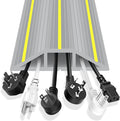 Floor Cable Cover, 6.5ft Extension Cord Covers for Wires on Floor, 3 Channels Heavy Duty PVC Duct Cord Hider Floor Cable Management for Indoor Outdoor, Gray