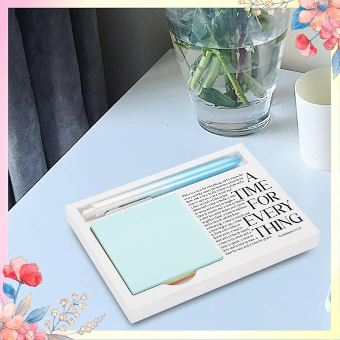 FOUGSTA Divine Timing Appreciation Gift, Motivational Gift for Believers in Reflection, Encouraging Gift for Friends on Spiritual Journeys, Wooden Sticky Note Holder, 16.5 x 12 x 1.5 cm, XXW23