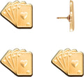 Playing Cards Push Pins - Gold Deck of Cards Map Pins for Cork Boards, Maps, or Lapel Use - Designed in USA - Set of 4