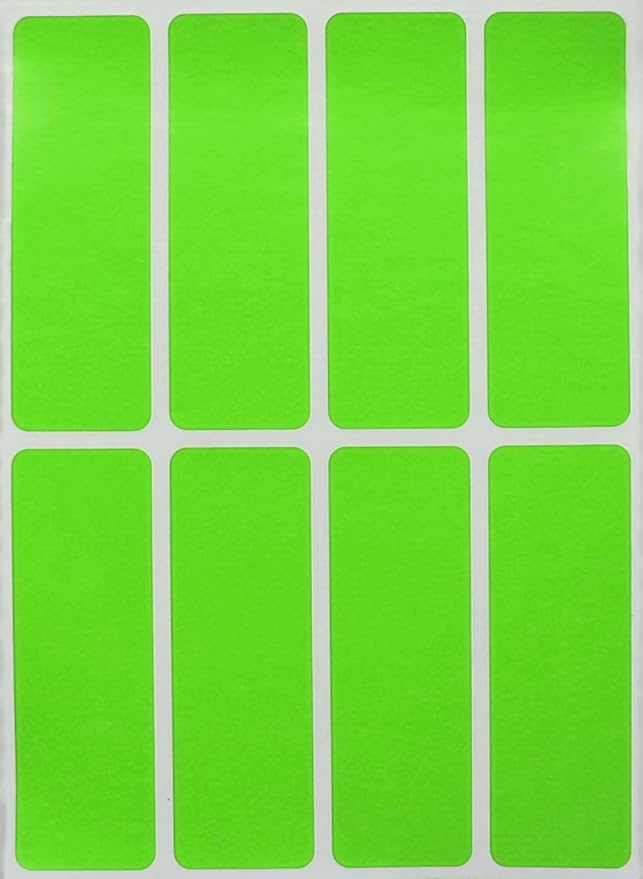 Royal Green Writable Rectangular Labels 1x3 in Neon Green - 800 Pack