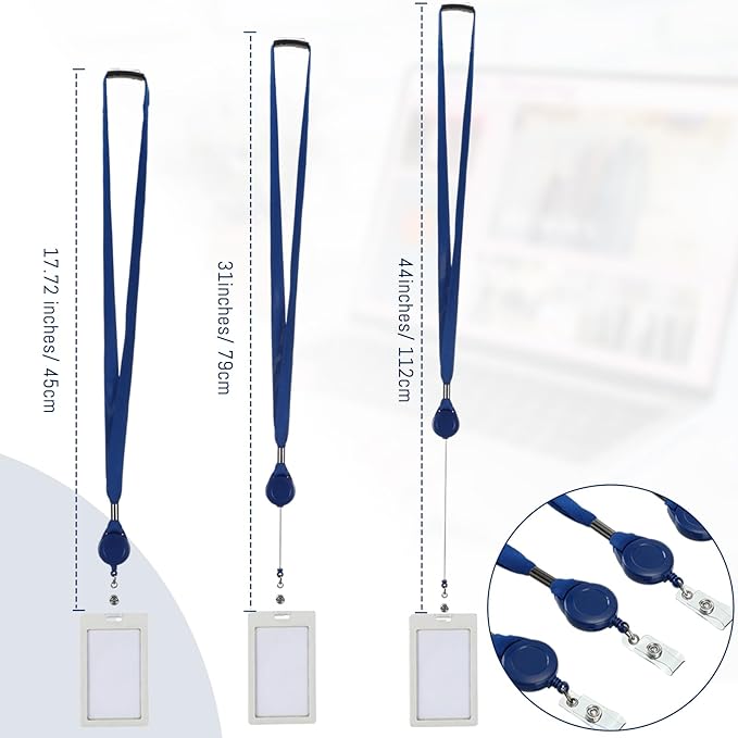 Windyun 12 Pcs Breakaway Lanyard with Safety ID Bulk Retractable Lanyards Flat Neck Straps (Blue)