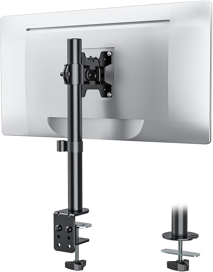 WALI Single Monitor Mount, Monitors Desk Mount, Single Monitor Arm Holds Screen Up to 32inch, 22lbs, Fully Adjustable Mount Designed for Home Office Application(M001S), Black