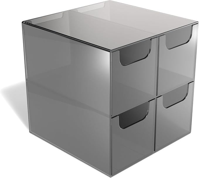TRU RED Staples TR58201 4 Compartment Plastic Desktop Organizer, Smoke