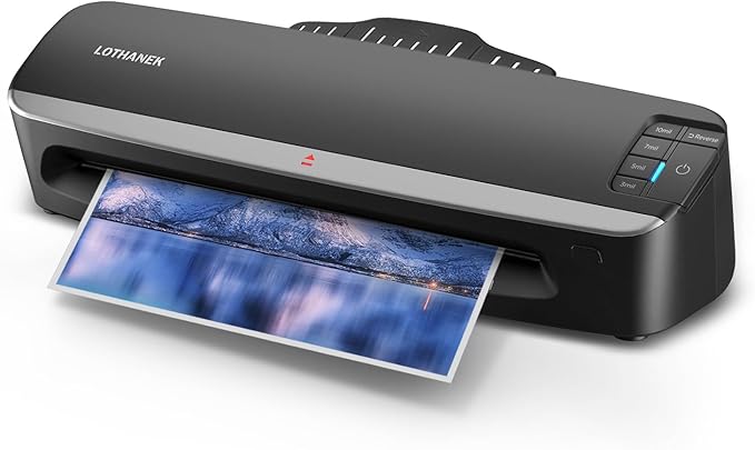 13 inch 4-Roller Laminator Machine, 3-10 Mil 60-Second Warm-up A3 Commercial Laminating Machine with 50 Sheets, LOTHANEK Heavy Duty Thermal Machine for Home, School Office Teacher Use