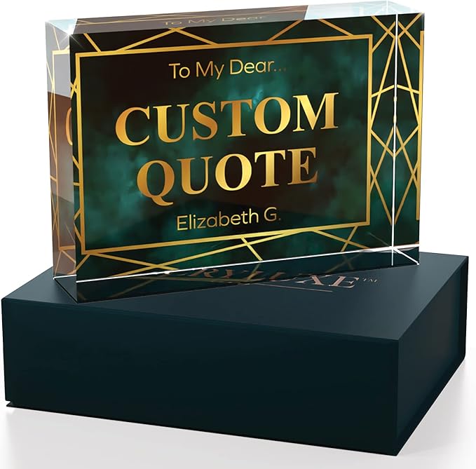 Personalized Gifts, Custom Quote Block Letter Board,Crystal-Clear Acrylic with Gift Box,17 Styles, Holiday and Christmas Gift for Mom, Dad, Girlfriend, Him or Her, Husband, Wife (5"x7, Affluent)