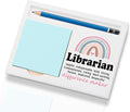 Librarian Office Supplies Sticky Note Holder Decor, Librarian Thank You Appreciation Gifts for Women Self-Stick Note Pad Holders W2B17
