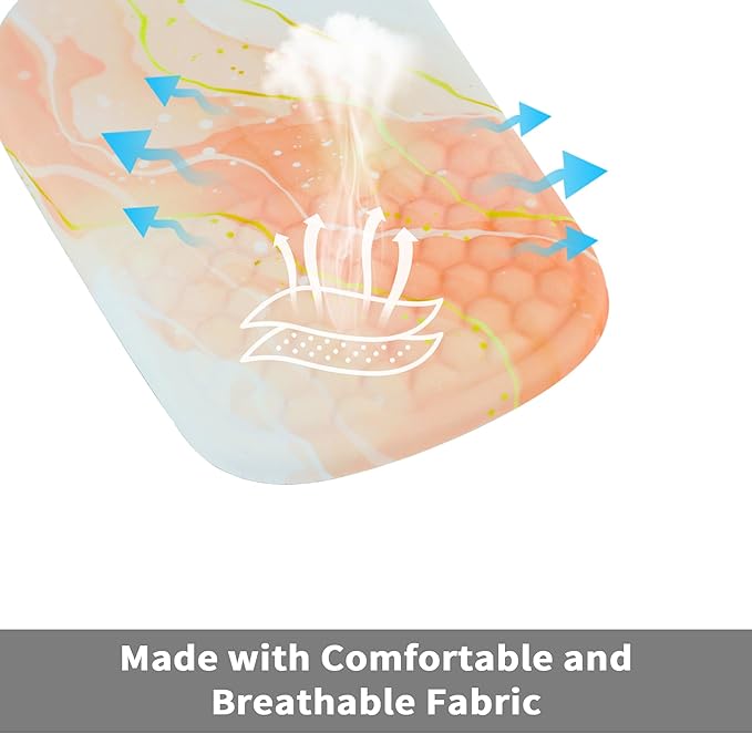 Ergonomic Mouse Pad with Wrist Support, Comfortable Memory Foam Mousepad with Massage Design and Non-Slip PU Base, Wrist Rest Mouse Pad for Office and Home, 12x8 Inch