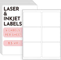 3-1/3" x 4" Shipping Labels, 240 Address Labels, Mailing Stickers Compatible for Laser/Inkjet Printers - Matte White, 6 Up per Sheet, 40 Sheets