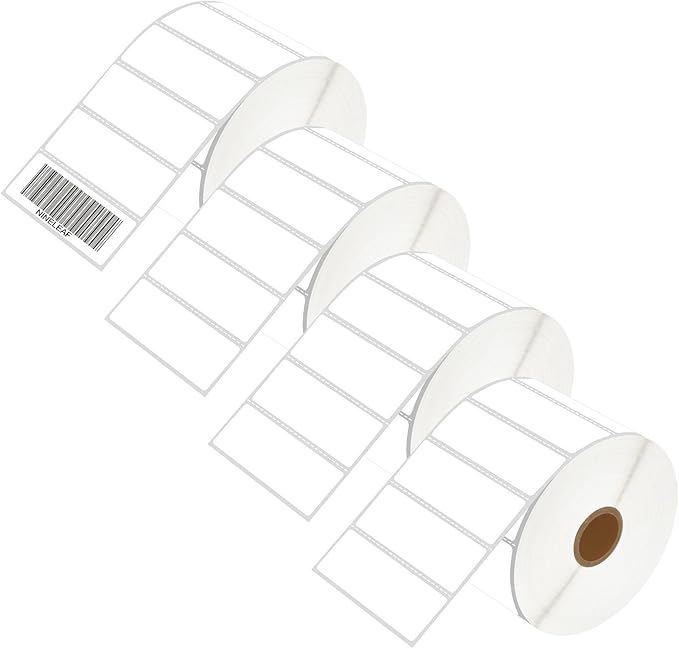 NineLeaf 4 Roll 3''x1'' Direct Thermal Label Barcodes Postage Shipping Address Labels with 2000 Labels/Roll Compatible for Zebra Eltron Rollo Desktop Label Printers