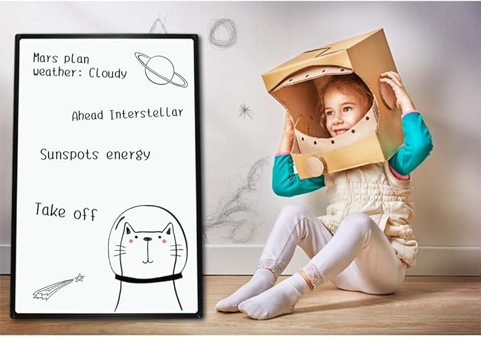 JILoffice Magnetic Whiteboard/White Board, Dry Erase Board 36 x 24 Inch, Black Aluminum Frame Wall Mounted Board for Office Home and School