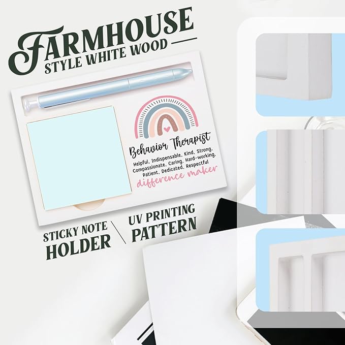 Behavior Therapist Office Supplies Sticky Note Holder Decor, Behavior Therapist Thank You Appreciation Gifts for Women Self-Stick Note Pad Holders W2B23