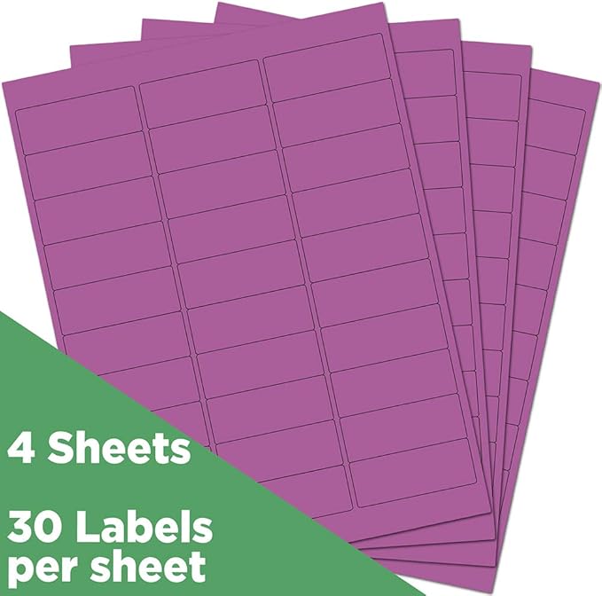 JAM PAPER Return Address Labels - Standard Mailing - 1 x 2 5/8 - Violet - 120 Shipping Labels/Pack