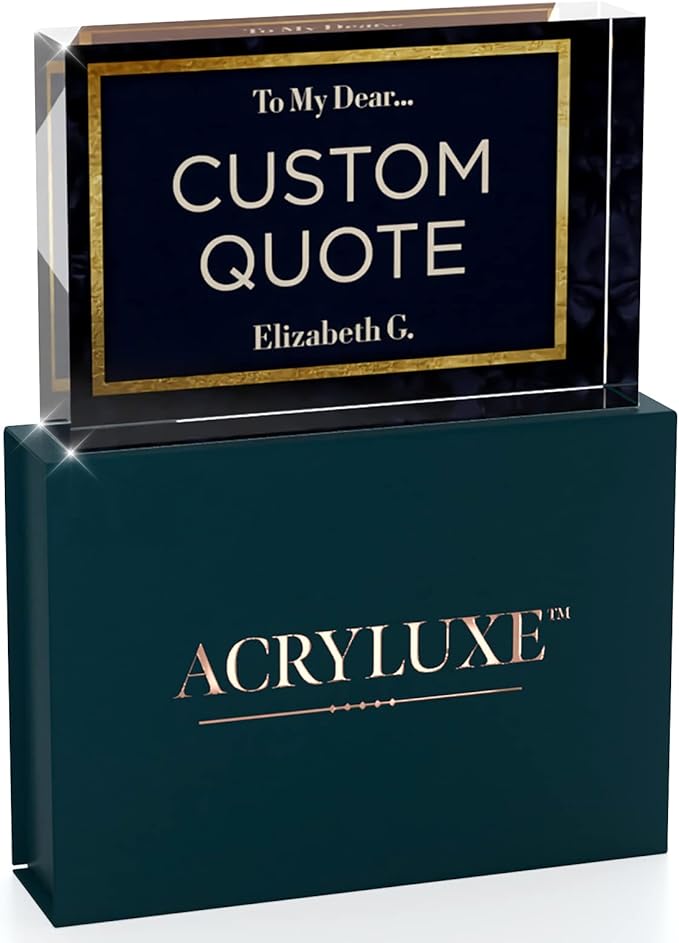 Custom Acrylic Sign Personalized, Custom Desk Name Plate, 18 Styles, (4"x6"), With Gift Box, USA Made by Acryluxe. (Folsom)