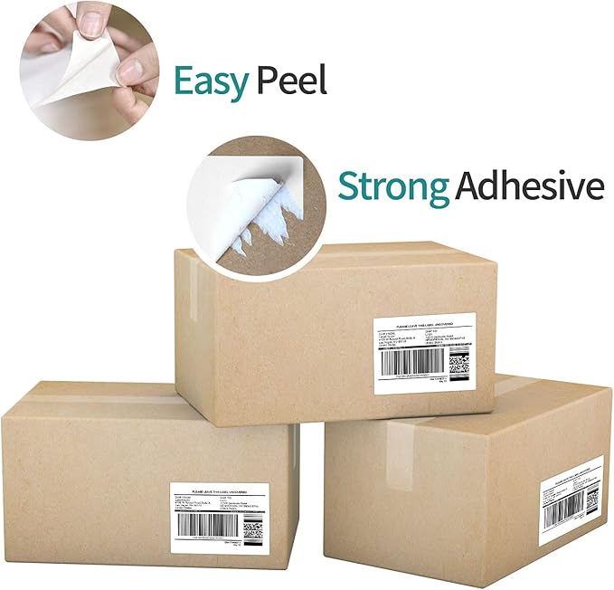 12 Rolls 6000 Pcs 4"x3" 3-Proof Direct Thermal Shipping Labels 1" Core Compatible with Zebra LP2844 ZP450 ZP505 ZD420 GX430T GK420T ZT410 ZD421 and Rollo MUNBYN, 103mmx76mm Thermal Sticker