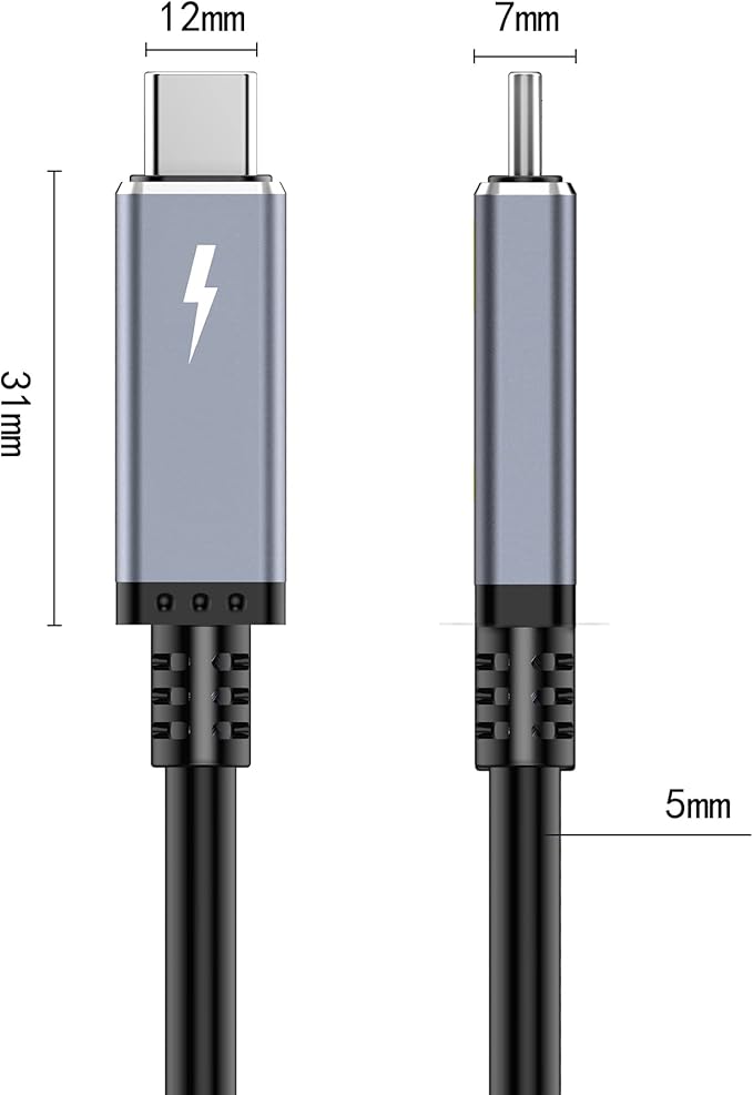 TREBLEET 15ft (4.5m) USB4 Cable Compatible with Thunderbolt 3, Super Long Size 100W 20Gbps USB4 Cable,Compatible with Thunderbolt 3 (USB C) Hub, Adapter, Devices, 20V/5A