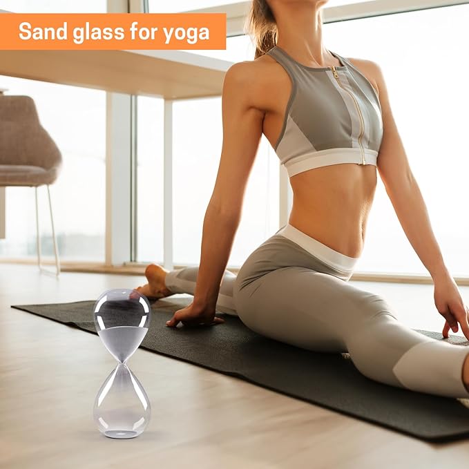 SWISSELITE Hourglass Sand Timers, Hourglass Sand Clock Inspired Glass for Home, Desk, Office Decor (8Inch-30Mins Gray)