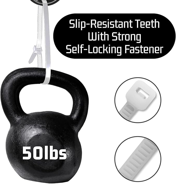 Bolt Dropper 11-Inch White Zip Ties, 1000-Pack - Heavy Duty Self-Locking Nylon Cable Ties with 50 lbs Tensile Strength - Indoor and Outdoor Cable Management Wire Tie - UV Resistant Zip Tie Wraps