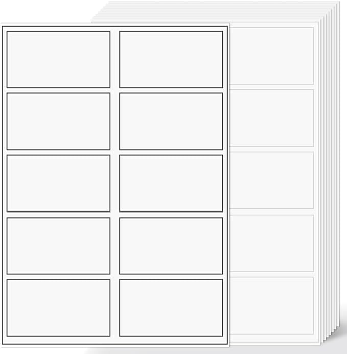 NefLaca 2"x4" Shipping Address Labels, 10-UP Blank Mailing Labels, White Self-Adhesive Customized Stickers for Inkjet and Laser Printer [500 Sheet, 5000 Labels]