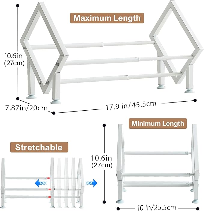 ENCIMART Tabletop Bookshelf Organizer, Adjustable Desk Shelf for Top of Desk in Living Room, Home, Office, Stainless Steel Tilting Bookcase Desktop Storage Book Rack for Magazine/CDs/Books Display