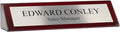 Personalized Glossy Rosewood Desk Name Plate - 2x10