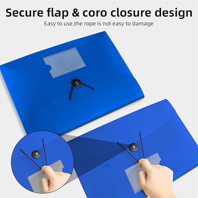 4 Pack 7 Pocket Accordian File Organizer with Labels, Expanding File Folder Plastic Expandable File Folder for Documents Letter Size A4 Papers