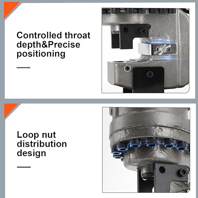 1200W Electric Hydraulic Hole Puncher,110V Punching Machine Metal Hole Punch with 5 Dies 6 mm-20 mm for Iron Copper Aluminum Plate Angle Steel