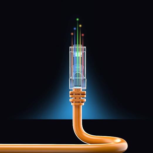 Maximm Cat 6 Ethernet Cable 8 ft (20-Pack) - High-Speed LAN Cable, Internet Cable, Patch Cable, and Network Cable - UTP, 10Gbps, 550MHz Ethernet Cord - Orange
