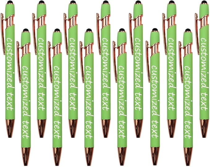 Yucold Bulk Custom Personalized Pens with Name & Logo Printing Personalized custom ballpoint pen for Business, Graduation Gifts & Party Events (grass green,200)