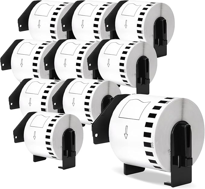 DK-22205 Compatible with DK-2205 Continuous Labels 2.4" x 100'(62mm×30.48m) Use with Brother QL 820NWB QL-800 QL-550 QL-700 Label Printer, 10 Rolls