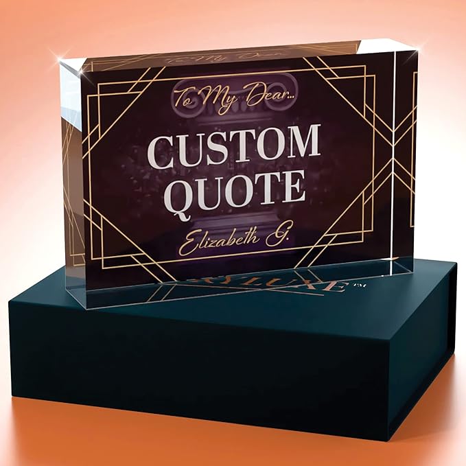 Custom Acrylic Sign Personalized, Custom Desk Name Plate, 18 Styles, (4"x6"), With Gift Box, USA Made by Acryluxe. (Fantasy)